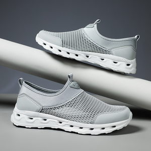 Chaussures de course pour hommes, grande taille, respirantes, en tissu mesh, avec semelle EVA, lacets souples, style sportif printemps-été, chaussures de marche - Product Image 6