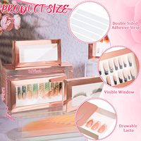 Boîtes en papier kraft personnalisables de luxe couleur or rose pour présentation d'ongles, en matériaux recyclés, pour emballage professionnel de salons de manucure