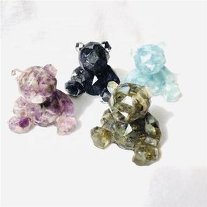 Pierres de guérison naturelles, sculptées en cristal, pierres de gravier en époxy, ours du macam et époxy pour la décoration, vente en gros, pièces - Product Image 3