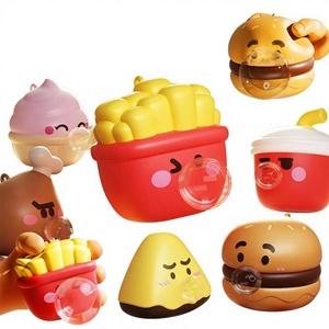 Juguete Antiestrés de Vinilo con Forma de Hamburguesa y Papas Fritas para Niños de 3 a 6 Años, Adorno Creativo con Burbujas para Apretar - Product Image 1
