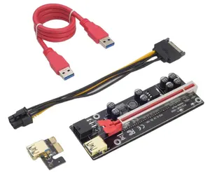 최고의 판매 Ver 009S 라이저 카드 6pin Pcie 라이저 카드 Pcie 1x ~ 16x 어댑터 Usb 3.0 케이블 전원