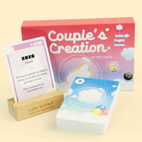 Jeu de cartes d'affirmation pour couple avec support en bois et boîte magnétique personnalisée, en papier écologique, pour usage familial, jeux de cartes personnalisés