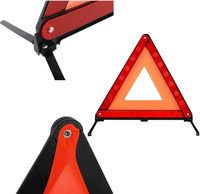 Panneau d'avertissement de voiture triple triangle réfléchissant panneau de danger routier panneau de panne d'urgence Kit d'avertissement de triangle de sécurité