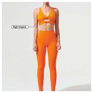 Conjunto de Yoga sin costuras OEM para mujer, hermosa chaqueta de gimnasio en la espalda, chaleco de manga larga y mallas con Sujetador deportivo, camisetas deportivas transpirables - Product Image 4