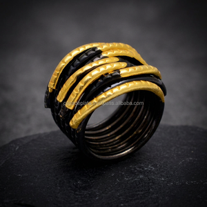 Bague en argent sterling 925, spirale, éternité, magnifique bijou fait main, design unique, classique, plaqué or, sertissage griffe - Product Image 2