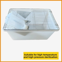 Cage professionnelle pour hamsters vivants, avec dessus en maille d'acier inoxydable, base en plastique PP épaissie, fermeture à bouton-pression, forme rectangulaire