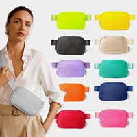 Tas Pinggang Unisex PU Tahan Air Bentuk Kotak, Penutup Ritsleting, Tali Dapat Disesuaikan, Multi Warna, Untuk Penggunaan Sehari-hari, Tas Selempang