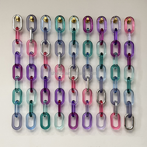 Vente en gros <span class=keywords><strong>de</strong></span> grandes chaînes murales en acrylique colorées, maillons en acrylique pour la décoration murale DIY, projets d'artisanat pour la maison - Product Image 1
