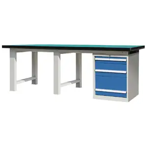 Fenghui Heavy Duty Cold Rolled Steel Workbench Garage Worktable With Tool Cabinet For Workshop