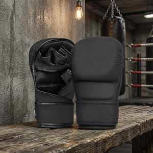 Guantes de Boxeo KIVOTECH Negros, Completos, de PU, con Cierre de Cordones en la Muñeca, para Adultos, Equipo de Entrenamiento de Artes Marciales - Product Image 3