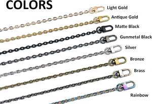 Chaîne de sac à main plate ovale en métal arc-en-ciel Versakits avec fermoirs mousquetons, poignée de remplacement en chaîne pour sacs à main et pochettes - Product Image 2