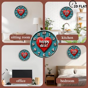 Round Wooden Wall <b>Clock</b> 25cm Silent Movement Home Decor Living Room <b>Bedroom</b> <b>Clock</b> - Product Image 6
