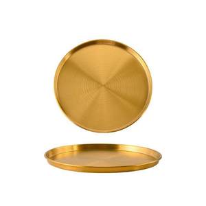 Plateau rond en acier inoxydable 304, doré ou argenté, pour servir des desserts, des fruits ou des plats de barbecue - Product Image 2