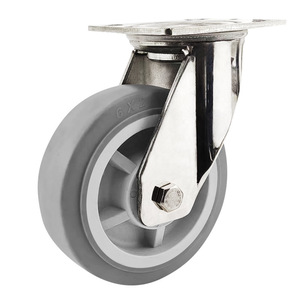 Roues universelles en acier inoxydable 304, étanches, résistantes à la rouille et à la corrosion, avec freins, haute capacité de charge, TPR, anti-bruit - Product Image 1