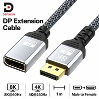 Câble d'extension DFX DP 1M 8K60Hz 4K240Hz Mâle-Femelle, économiseur de port pour carte graphique, moniteur de jeu, PC