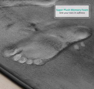 סט 3 חלקים של שטיחי אמבטיה מקצף זיכרון, נגד החלקה, ייבוש מהיר, סופגי מים, פלנל רחיץ לשימוש ביתי - Product Image 5