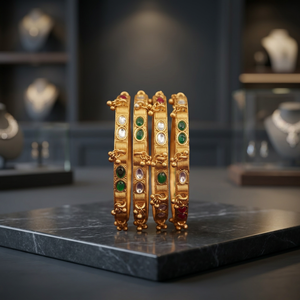 Luxury High Quality Brass Gold Plated Imitation Pearl Original Multi Color Bangles Set Indian Bridal Anniversary Wedding Party - Product Image 2