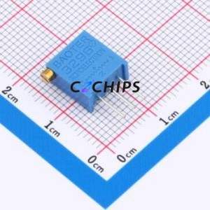 Resistencia Ajustable/Potenciómetro 3296X-204-LF, Componente de Orificio Pasante (THT)-3P, 9.5x4.8mm, Resistencia de 200kOhm, 10%, 500mW, 250ppm ℃ - Product Image 1