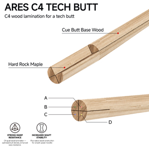 Taco de <span class=keywords><strong>Billar</strong></span> Ares de Alta Calidad, Eje de Arce Sólido de 12.4MM, Taco de <span class=keywords><strong>Billar</strong></span> Americano con Incrustaciones Reales y Accesorios - Product Image 5