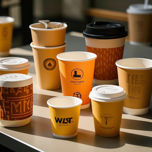 2.5oz 3oz 4oz 7oz 8oz 9oz 10oz 12oz 14oz 16oz 20oz 22oz Disposable Cafe Single Walls Coffee Paper Cup With Lid