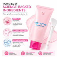 Masques faciaux Lance en marque propre PINK NAD+ & 13 TYPES de PEPTIDES Masque stimulant pour raffermir et lisser la peau Soin de nuit