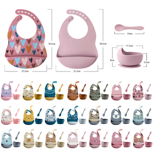 Juego de Vajilla de Silicona de Grado Alimenticio TONGTU, Libre de BPA, Babero de Dibujos Animados, Tazón y <span class=keywords><strong>Cuchara</strong></span> con Logotipo Personalizado <span class=keywords><strong>para</strong></span> la Alimentación de Niños - Product Image 2