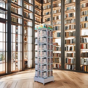 Tùy chỉnh thư viện cửa hàng kệ sách Truyện Tranh Màu cuốn sách Tạp Chí Brochure bưu thiếp kim loại xoay hiển thị đứng Rack chủ - Product Image 1