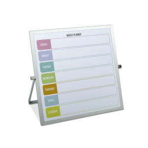 Desktop Aluminium Frame White Board Weekly Monthly Calendar Memo Notice Writing Board For Home Office On Desk Use