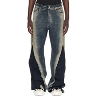 CrazyMaker hommes nouveau à la mode personnalisé Denim tissu jambe droite large jambe pantalon DTG brodé motif rue Denim pantalon