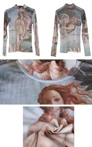 T-shirt Crop Top da donna con Design a blocchi di colore a contrasto di nuovo stile con logo personalizzato a manica lunga da donna - Product Image 4