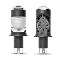 Phare LED H4 pour moto et voiture avec lentille de projecteur laser à température de couleur 6000K, faisceau haut et bas