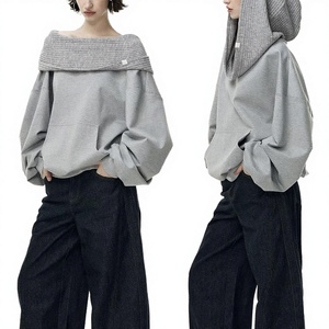 Vente en gros – Sweat à capuche oversize pour femme, de haute qualité, couleur unie, automne, avec logo personnalisé imprimé sur le devant, 100 % coton, anti-boulochage, manches longues - Product Image 3