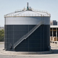 Digesteur anaérobie Shumann 5000m³ en acier au carbone Q355B, cuve de fermentation boulonnée pour le traitement des biogaz et des déchets