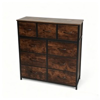 Commode de rangement moderne pour chambre et salon avec tiroirs en tissu pliables, cadre en acier, organisateur de vêtements haut écologique