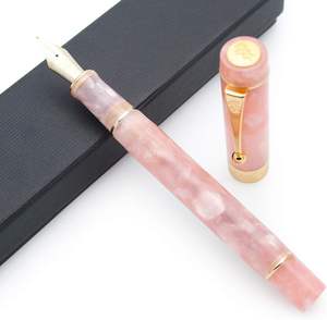 Jinhao คลิปหนีบกระดาษอะคริลิค100ดีไซน์ไม่เหมือนใครตัดขอบ<span class=keywords><strong>ทอง</strong></span>ปากกาหมึกอิริเดียมพร้อมตัวแปลงหมึก - Product Image 5