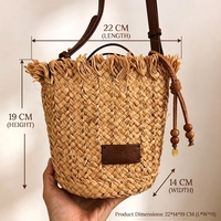Tas Selempang Wanita Buatan Tangan dari Jerami Alami Ramah Lingkungan, Ukuran dan Logo Dapat Disesuaikan, Harga Grosir Pabrik Murah