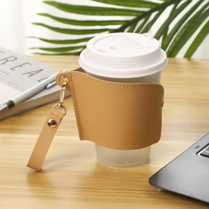 Funda creativa desmontable de cuero PU para bebidas/té con leche, estilo japonés y coreano, simple y portátil, para llevar en la mano. - Product Image 2