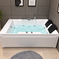 Baignoires de massage de luxe pour une personne blanches modernes Lazy Spa Whirlpool Application autoportante avec égouttoir pour accessoire de salle de bain