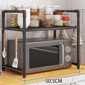 Étagère <span class=keywords><strong>de</strong></span> rangement <span class=keywords><strong>de</strong></span> cuisine à double couche en PP pour micro-ondes, support pour cuiseur à riz, support à vaisselle multicouche - Product Image 3