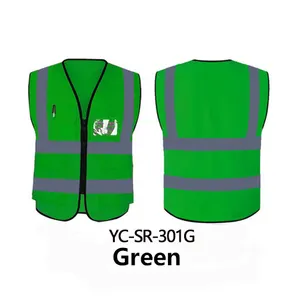 Bouw Mens Hi-Viz Zwart En Geel En Oranje Custom Aangepaste Reflecterende Veiligheid Werk Vest Met Logo Met Zakken