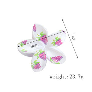 Nouvelle mode : Pinces à cheveux requin en plastique imprimées fruits et fleurs, idéales pour les fêtes, vente en gros - Product Image 2