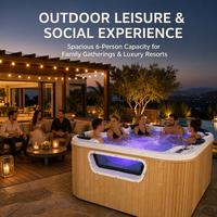 BAOJIALY Baignoire Spa de Luxe Autoportante Moderne d'Extérieur en Acrylique pour 6 Personnes, Idéale pour Gîtes, Villas et Hôtels