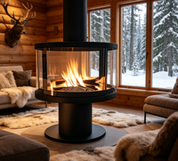 Poêle à bois en acier au carbone pour chauffage intérieur, idéal pour les foyers et les lieux commerciaux