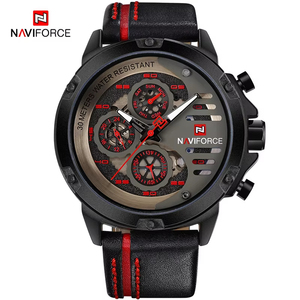 Relojes de moda NAVIFORCE para Hombre, reloj de cuarzo resistente al agua con fecha, reloj de pulsera deportivo de cuero, reloj informal para Hombre, Relojes para Hombre <span class=keywords><strong>2020</strong></span> - Product Image 1