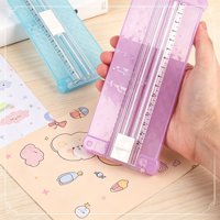 Cortador de Papel Mini A5, Portátil, Manual, de Plástico, para Estudiantes, Oficina, Manualidades, Fotos, con Regla