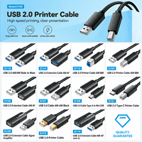 Kabel Printer Jasoz USB C ke USB B 1M 1.5M 2M 3M 5M Kabel Data Tipe C ke B 2.0 480Mbps Berlapis Nikel untuk Laptop Printer AIO