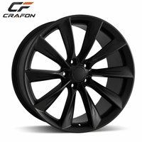 Jantes Flow Formed CF 20x9.5 ET40 5x114.3 PCD 64.1 CB Noir Mat en Stock, Compatibles Tesla Model Y