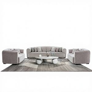 ชุดโซฟาผ้ามาลาบาร์ ดีไซน์โค้งมนแบบออร์แกนิก หรูหรา ทันสมัย เหมาะสำหรับห้องนั่งเล่น โรงแรม อพาร์ตเมนต์ - Product Image 1