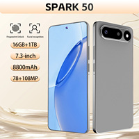 Smartphone Spark 50, écran HD de 7,3 pouces, grand stockage 16+1 To, batterie de 8800 mAh, performances fluides pour les jeux décontractés et la navigation
