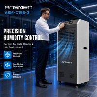 Déshumidificateur industriel portable 156L, unité de contrôle d'humidité, étanche IPX4, affichage numérique, minuterie pour centres de données et laboratoires